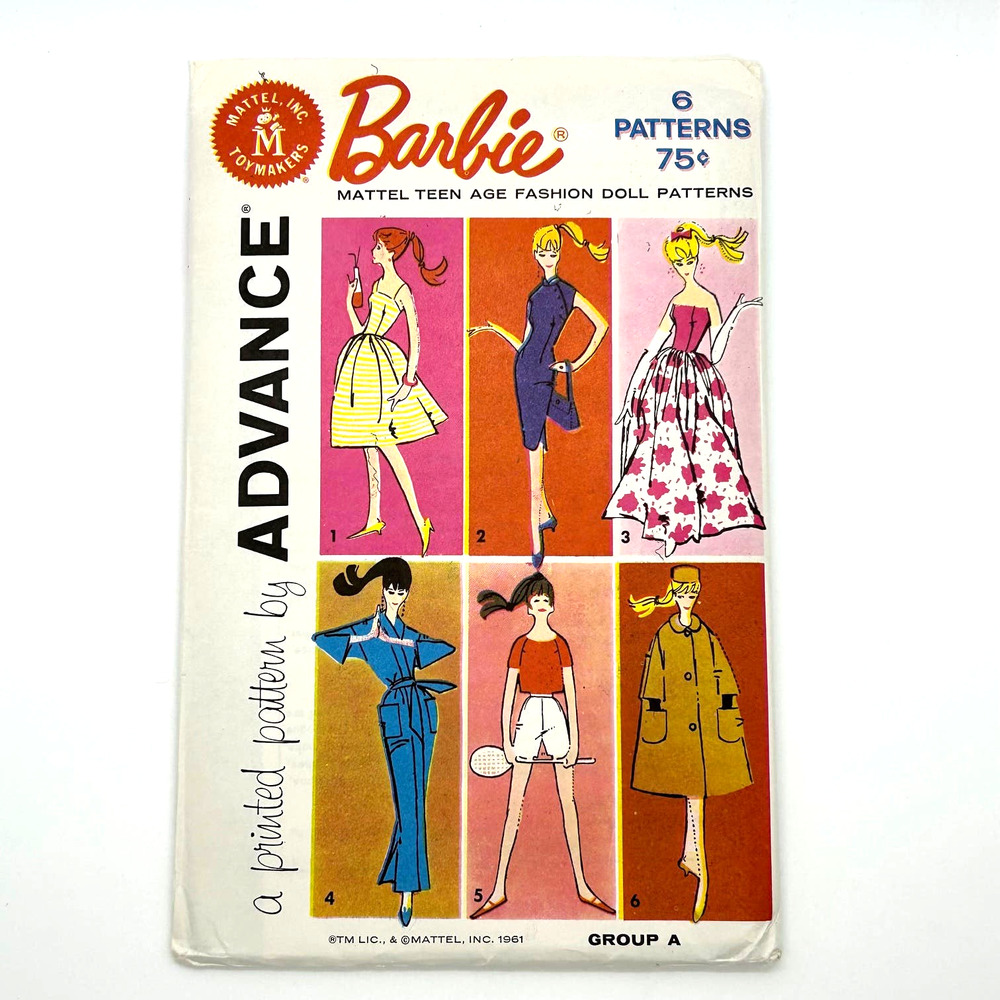 Advance Vintage 1961 Barbie Wardrobe Pattern‎ Group A